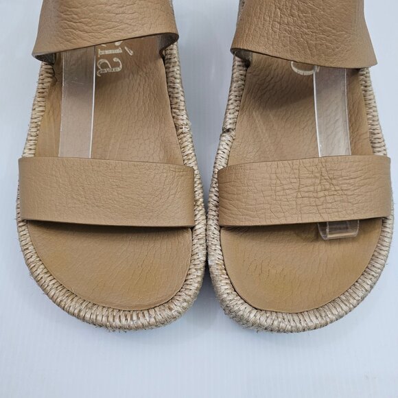 Pedro Garcia Lacey Flatform Sandal Women EU 41 Tan Beige Leather Raffia Platform - Picture 5 of 16